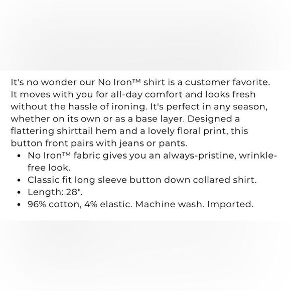 Chico’s SZ 0 No Iron stretch Paisley print Top - Picture 12 of 12